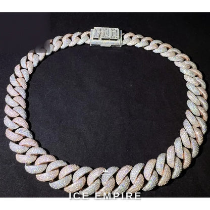 Iced Out Rose Gold Plated Moissanite Cuban Chain