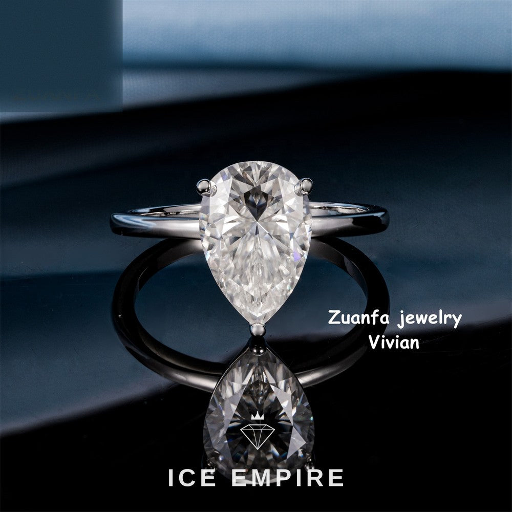Iced Out 925 Silver Moissanite Ring