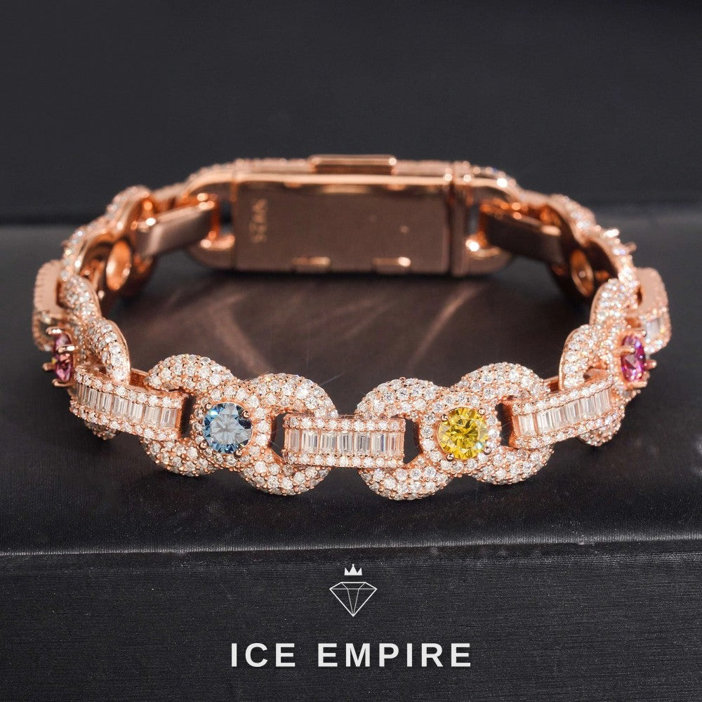Iced Out Rose Gold Moissanite Cuban Chain