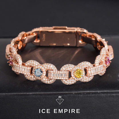 Iced Out Rose Gold Moissanite Cuban Chain