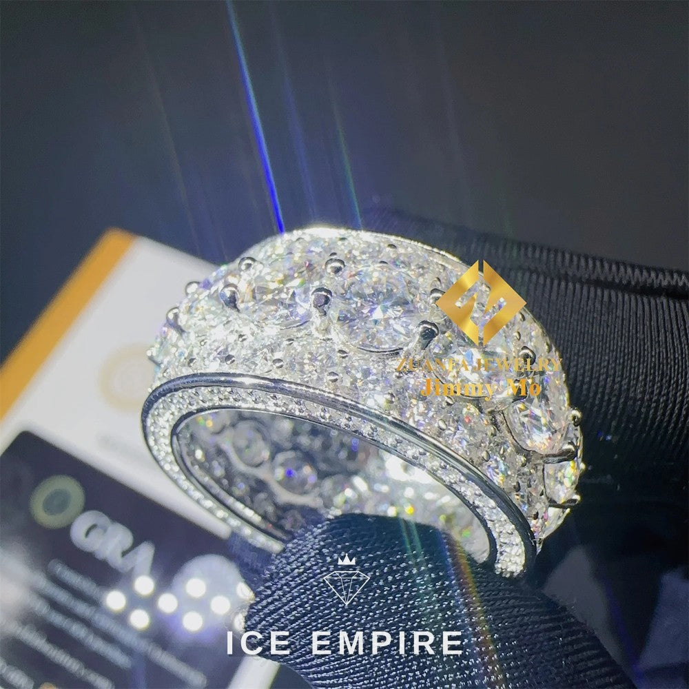 Iced Out 925 Silver Moissanite Ring