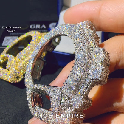 Iced Out 925 Silver Moissanite Watch
