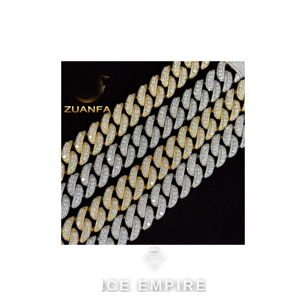 Iced Out Rose Gold Plated Moissanite Cuban Chain