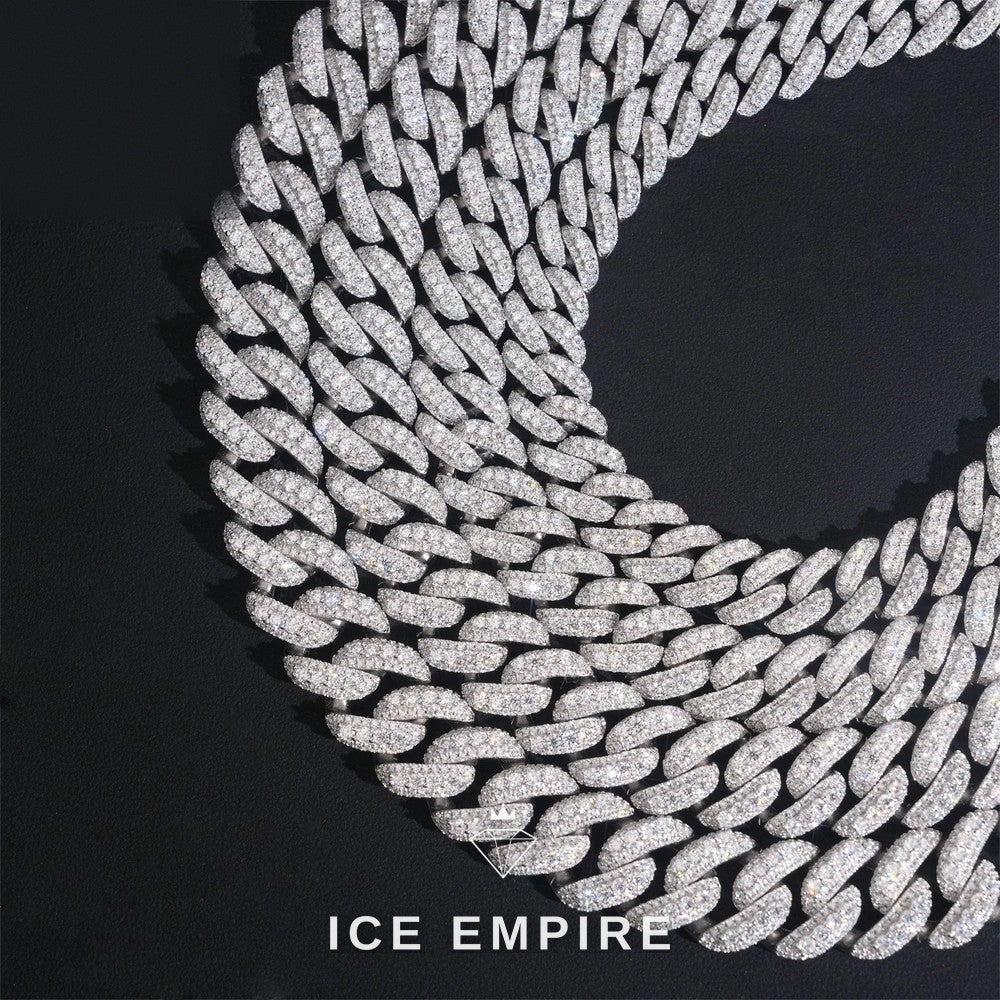 Iced Out Rose Gold Plated Moissanite Cuban Chain