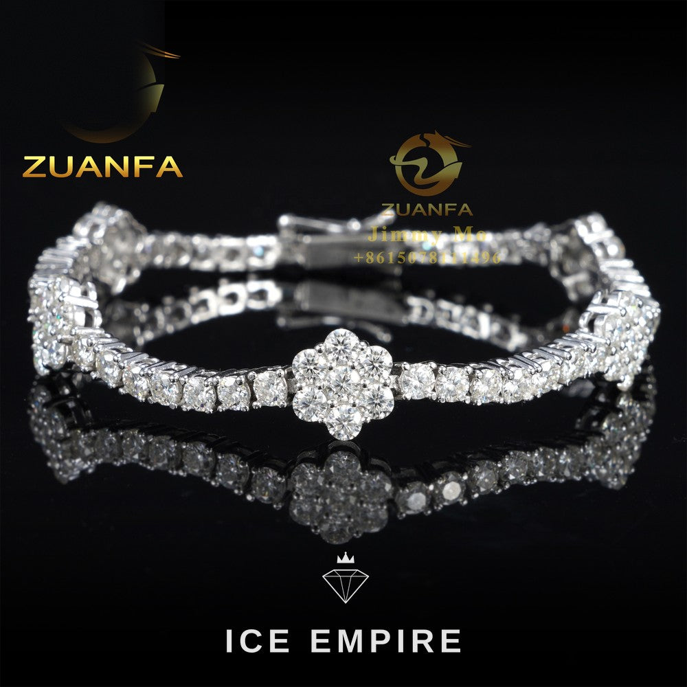 Iced Out 925 Silver Moissanite Tennis Chain