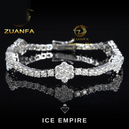 Iced Out 925 Silver Moissanite Tennis Chain