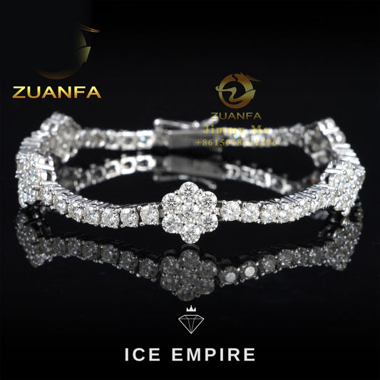 Iced Out 925 Silver Moissanite Tennis Chain