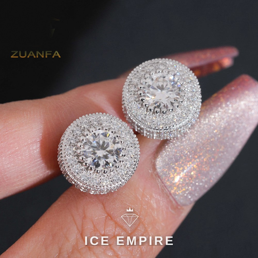 Iced Out 925 Silver Moissanite Earrings