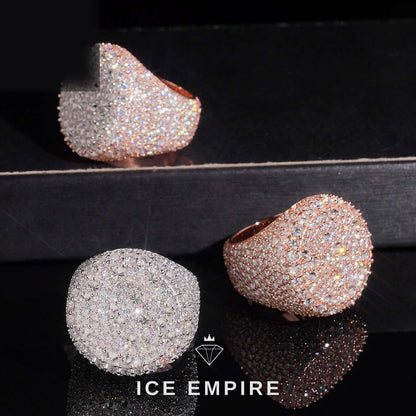 Iced Out 925 Silver Moissanite Ring