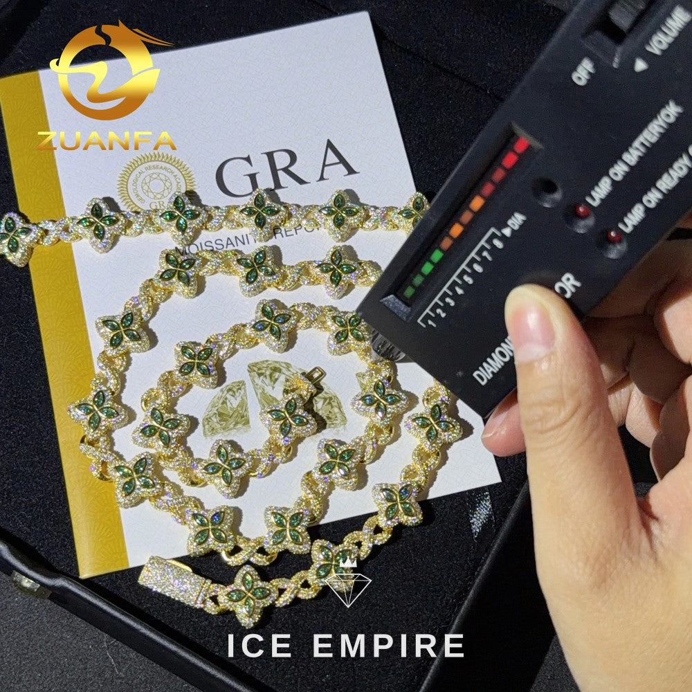 Iced Out Rose Gold Plated Moissanite Cuban Chain