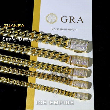 Iced Out Rose Gold Plated Moissanite Cuban Chain