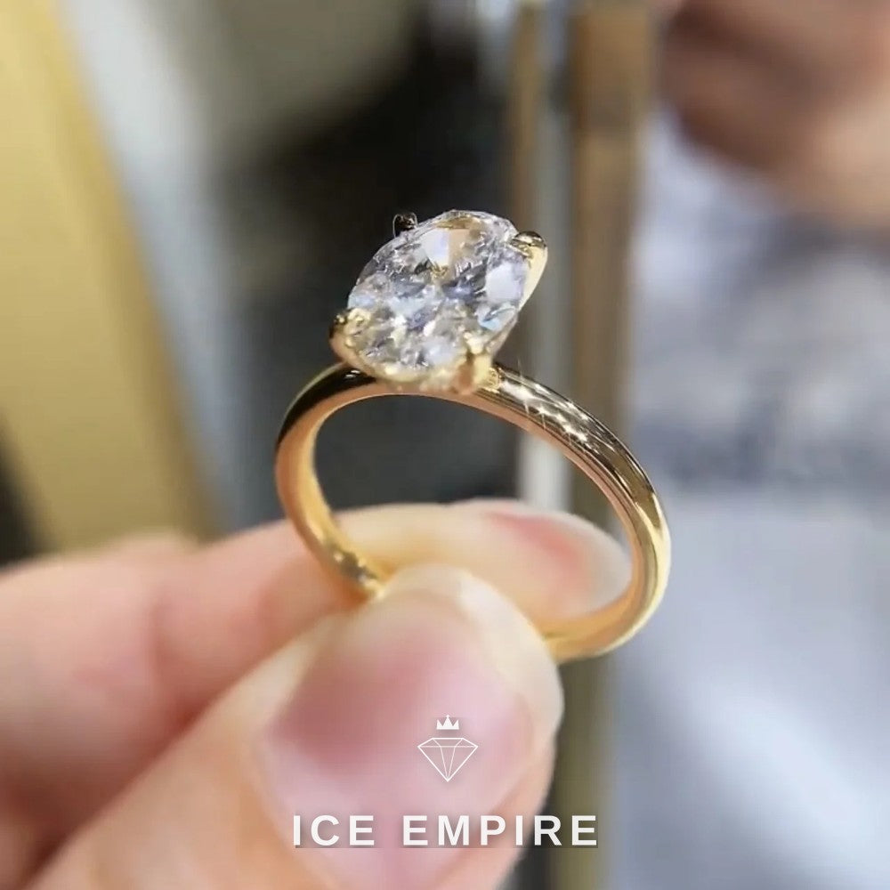 Iced Out 14K Gold Lab Grown Diamond Ring