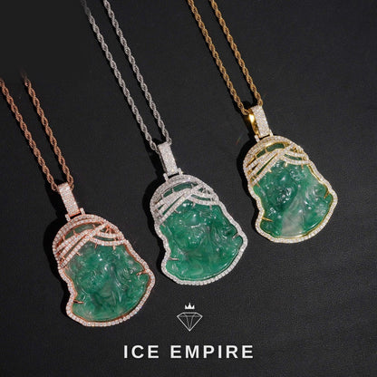 Iced Out 18K Gold Moissanite Pendant
