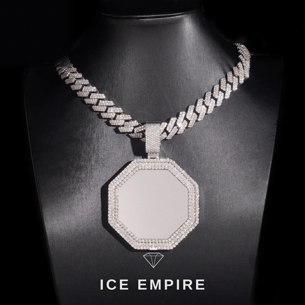 Iced Out Rose Gold Plated Moissanite Pendant