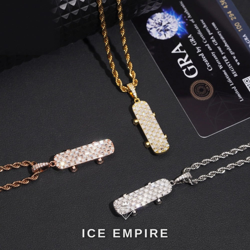 Iced Out Rose Gold Plated Moissanite Pendant