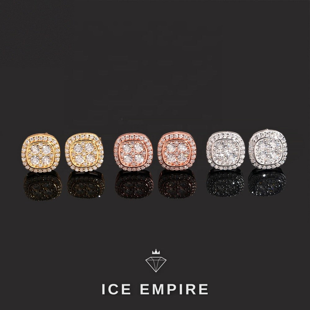 Iced Out 925 Silver Moissanite Earrings