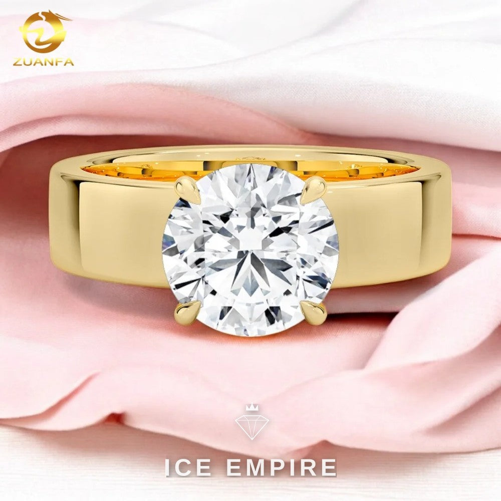 Iced Out Gold Plated Moissanite Engagement Ring