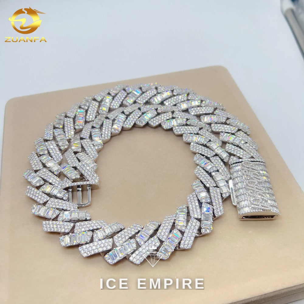 Iced Out Rose Gold Plated Moissanite Cuban Chain