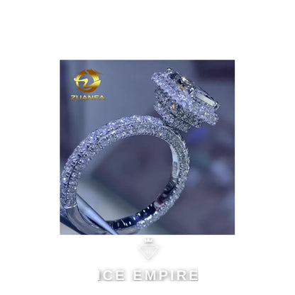 Iced Out Rose Gold Plated Moissanite Wedding Band