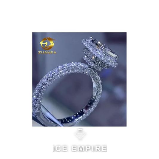 Iced Out Rose Gold Plated Moissanite Wedding Band