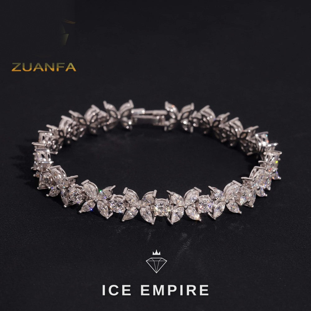 Iced Out Gold Plated Moissanite Tennis Bracelet