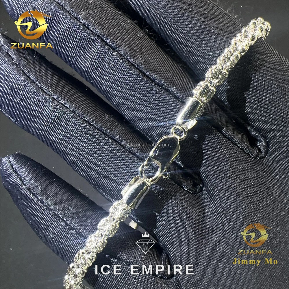 Iced Out 925 Silver Moissanite Cuban Chain