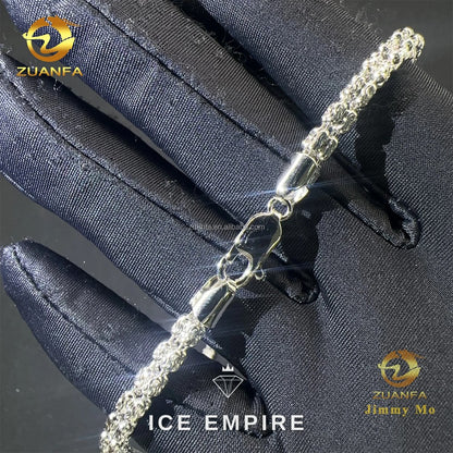 Iced Out 925 Silver Moissanite Cuban Chain