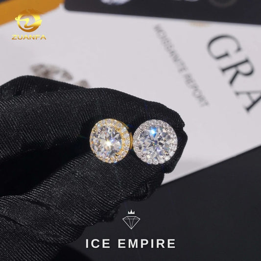 Iced Out Rose Gold Plated Moissanite Stud Earrings