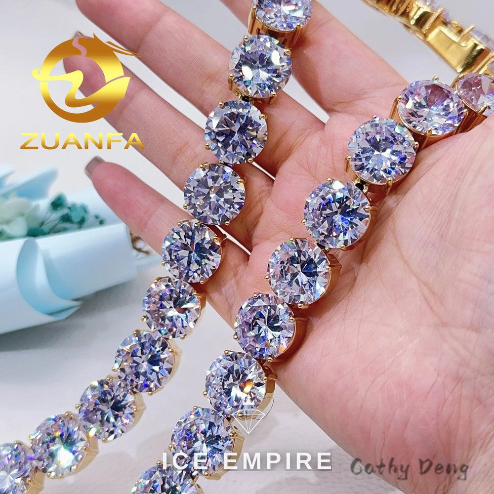 Iced Out Gold Plated Moissanite Cuban Chain