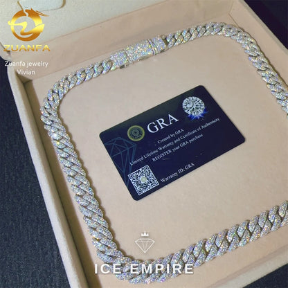 Iced Out Rose Gold Plated Moissanite Cuban Chain