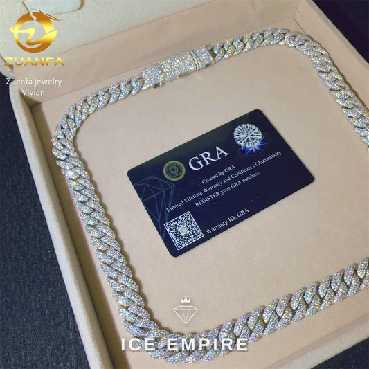 Iced Out Rose Gold Plated Moissanite Cuban Chain