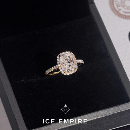 Iced Out 14K Gold Moissanite Wedding Band