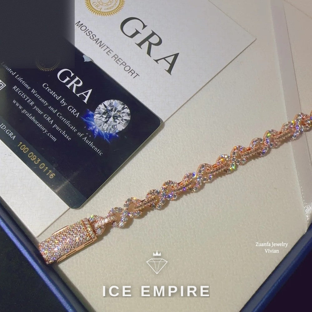 Iced Out 925 Silver Moissanite Cuban Chain