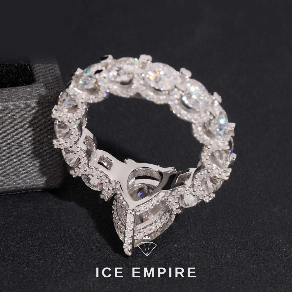 Iced Out 925 Silver Moissanite Ring