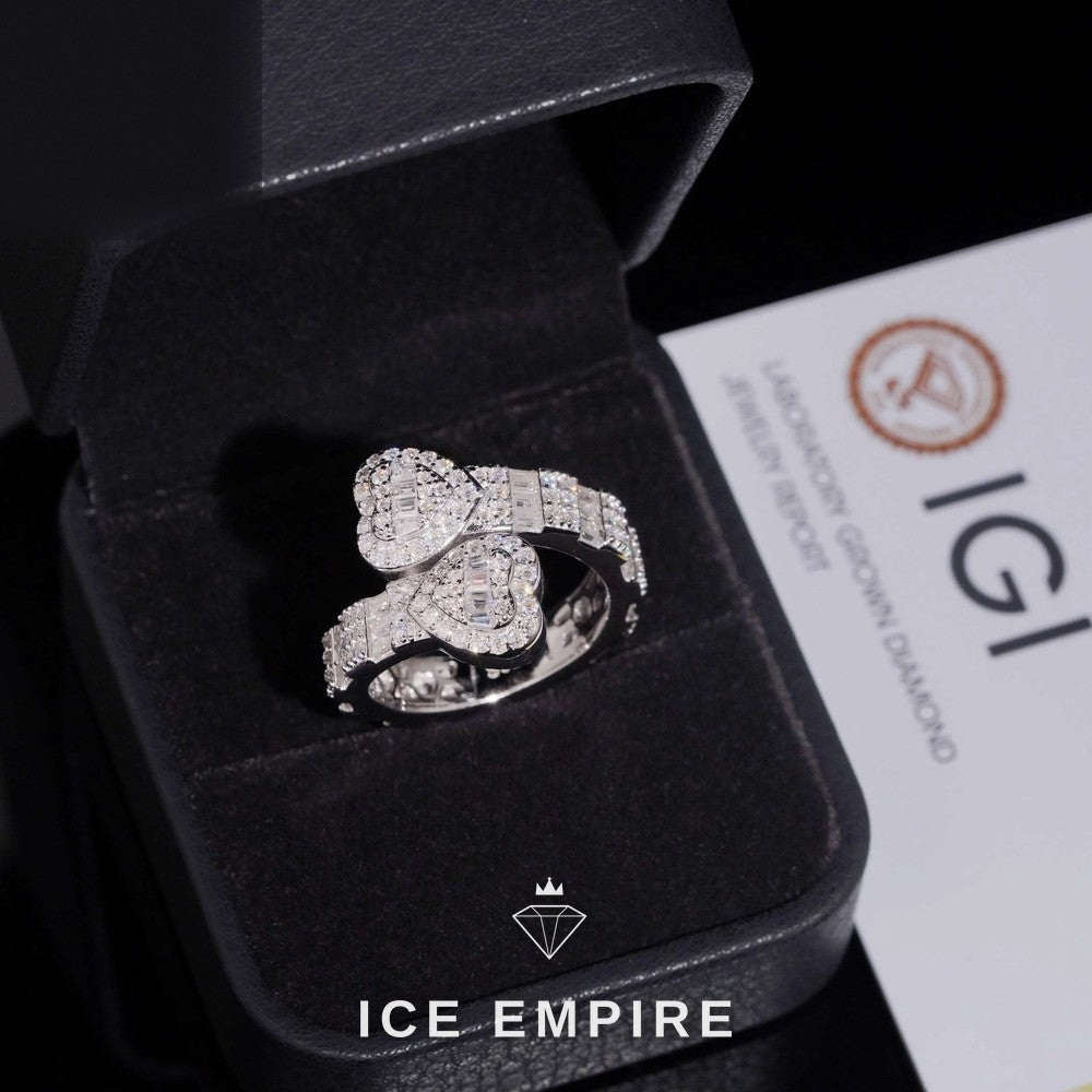 Iced Out Heart 925 Silver Lab Grown Diamond Pendant