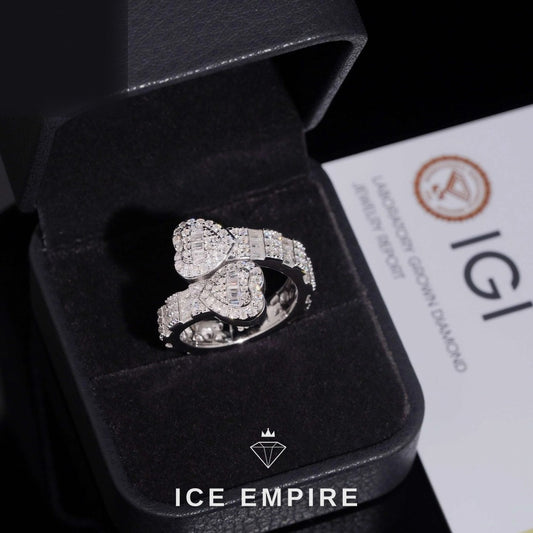 Iced Out Heart 925 Silver Lab Grown Diamond Pendant