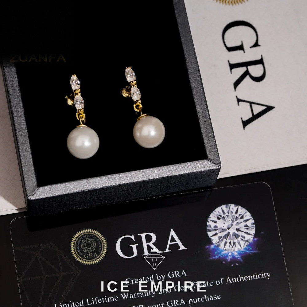 Iced Out Rose Gold Plated Moissanite Earrings