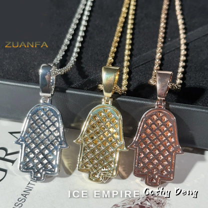 Iced Out Baguette Rose Gold Plated Moissanite Pendant