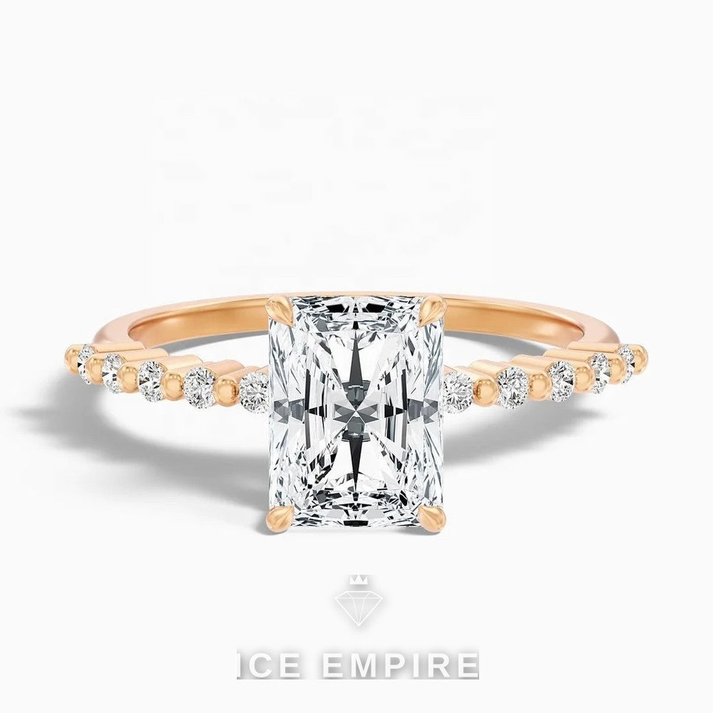Iced Out 14K Gold Lab Grown Diamond Engagement Ring