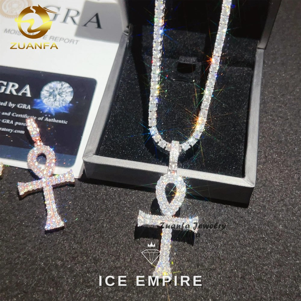 Iced Out Cross 925 Silver Pendant
