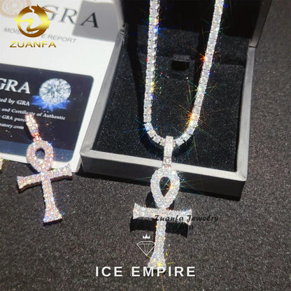Iced Out Cross 925 Silver Pendant