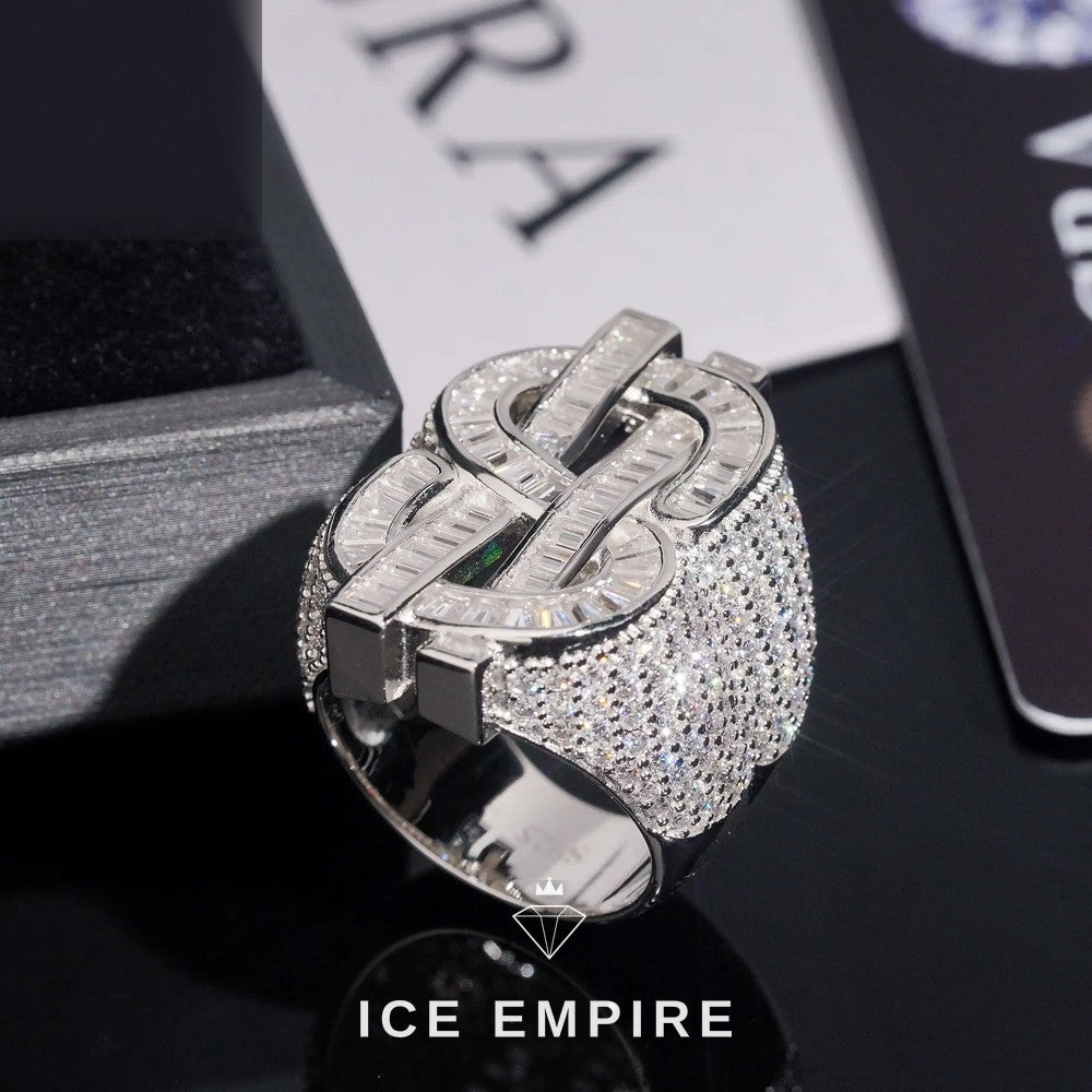 Iced Out 925 Silver Moissanite Ring