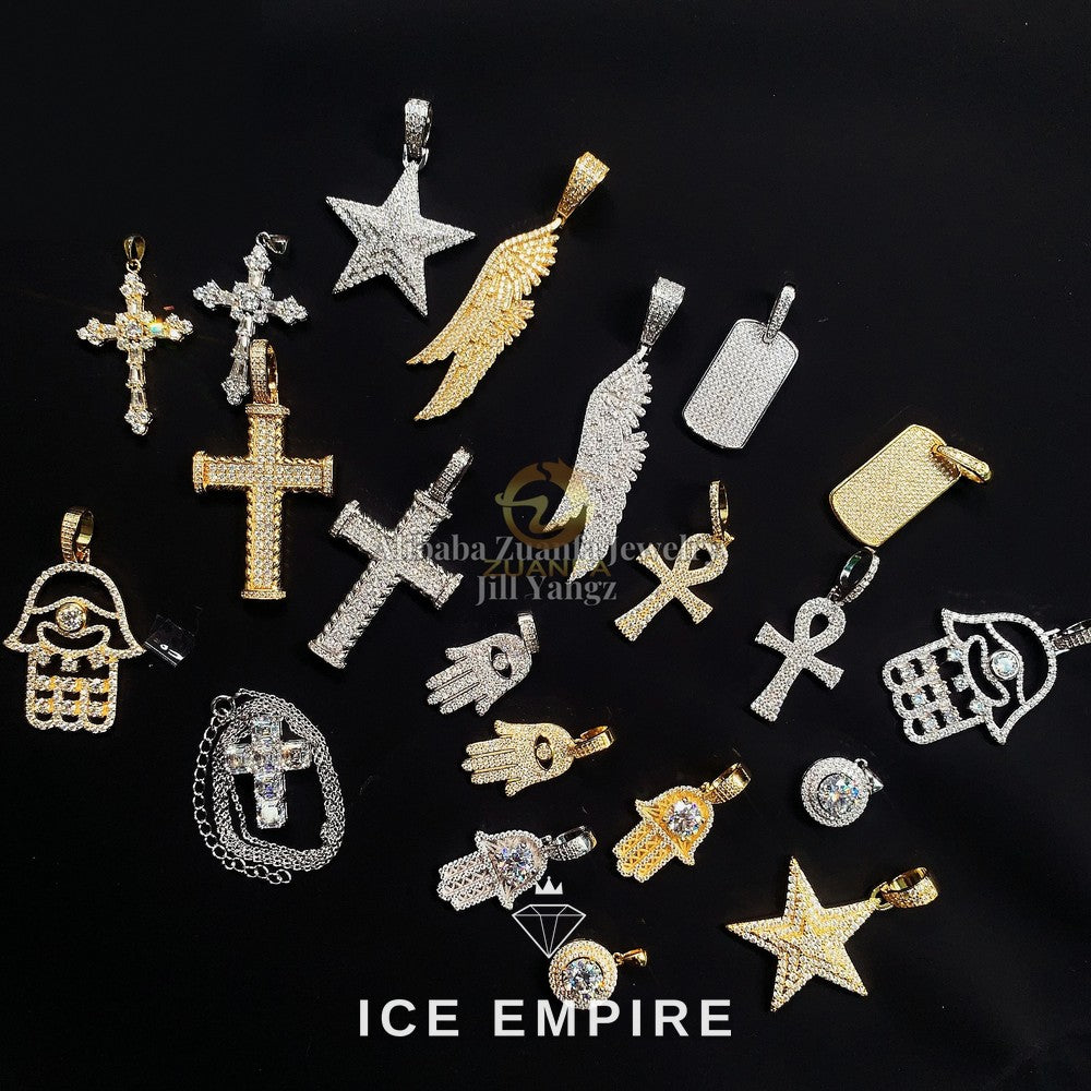 Iced Out Rose Gold Plated Moissanite Pendant