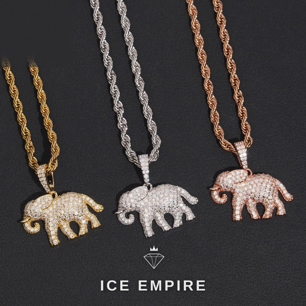Iced Out Rose Gold Moissanite Pendant