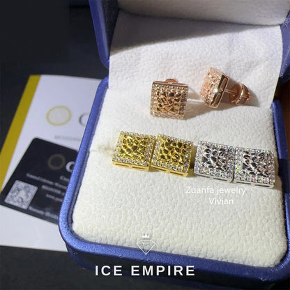 Iced Out 925 Silver Moissanite Earrings