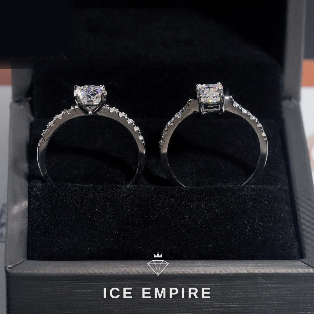 Iced Out 925 Silver Moissanite Wedding Band