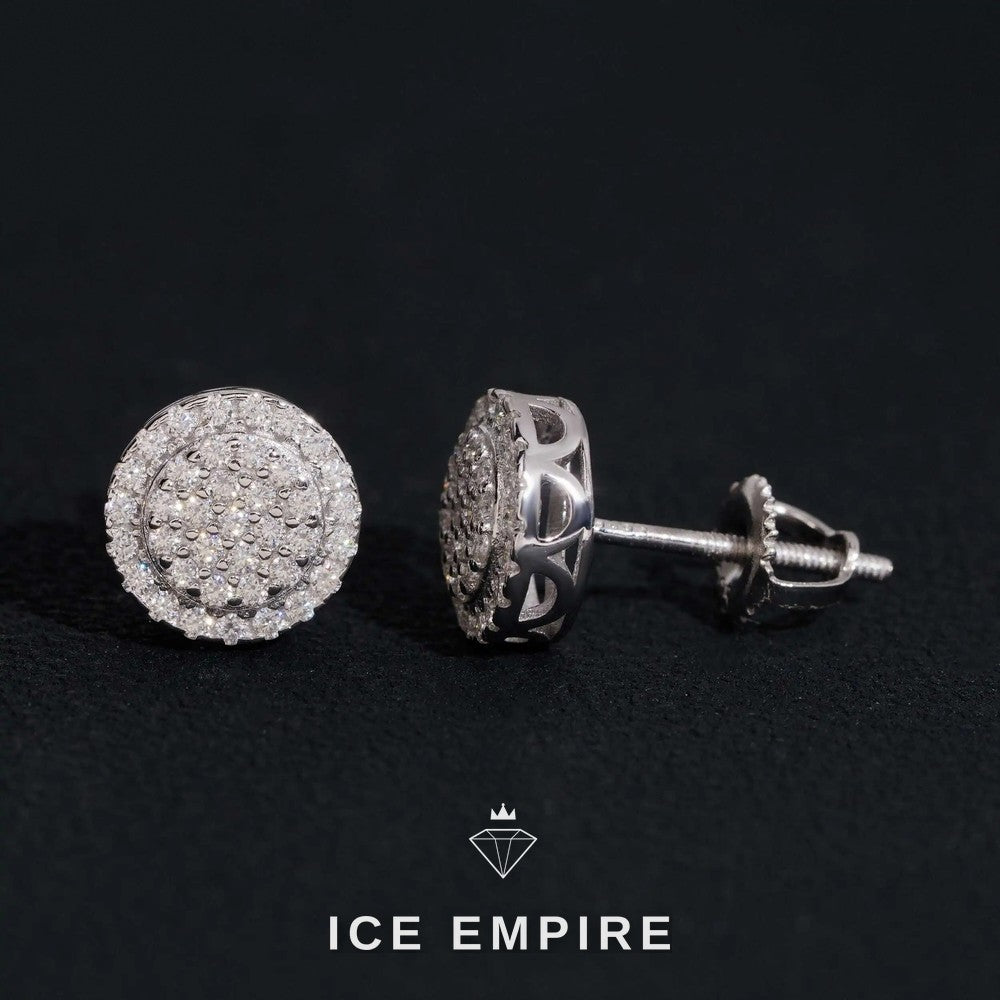 Iced Out 925 Silver Moissanite Stud Earrings