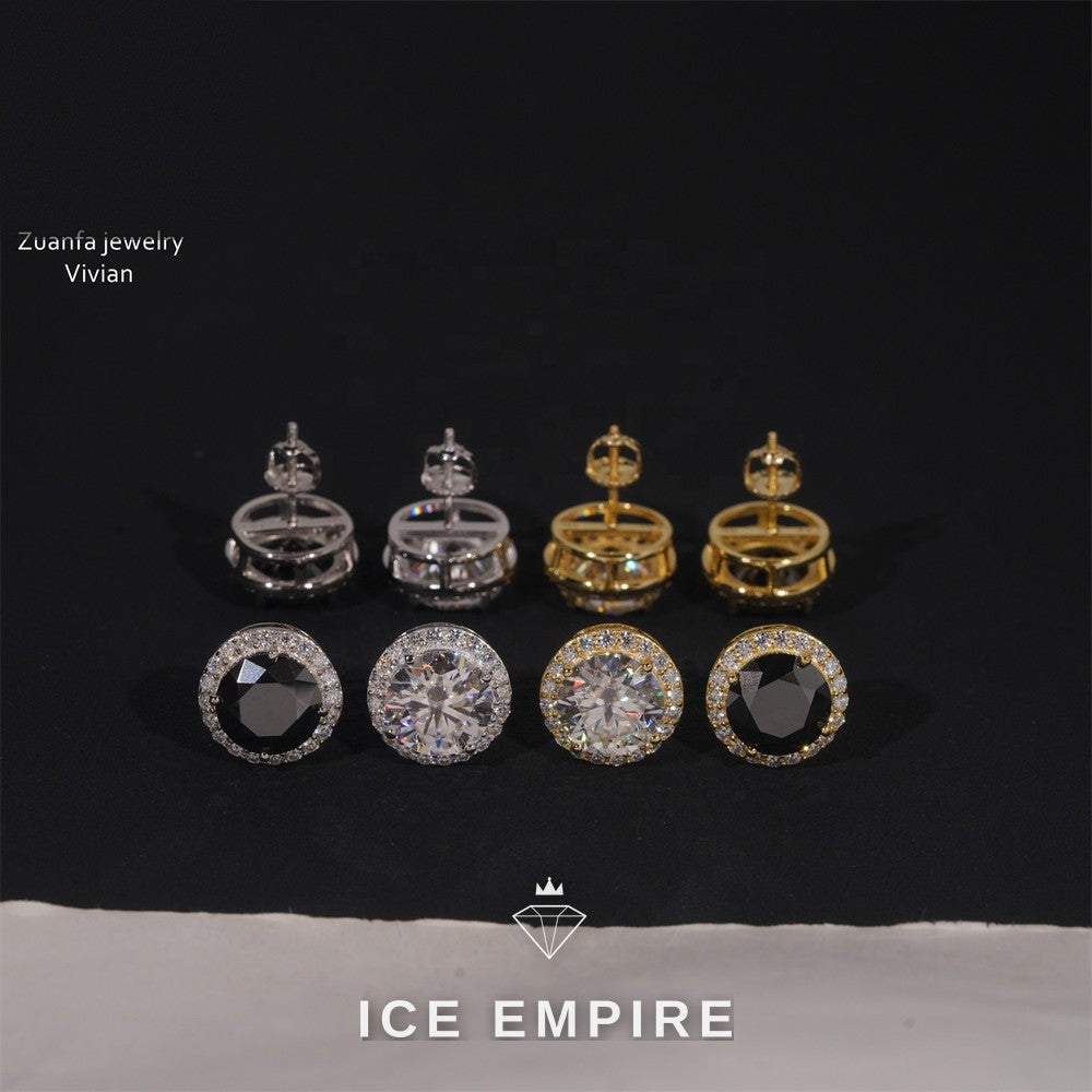 Iced Out 925 Silver Moissanite Earrings