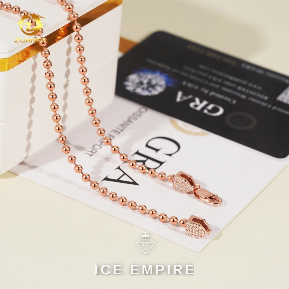 Iced Out Rose Gold Plated Moissanite Cuban Chain