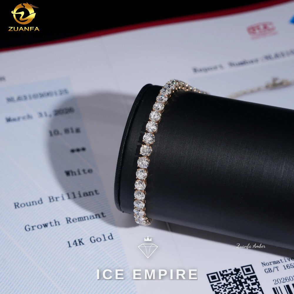 Iced Out 14K Gold Moissanite Tennis Chain